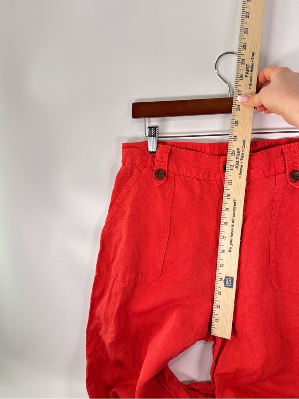 Cynthia Rowley Size 12 Red Orange Linen Wide Leg Pants - Picture 7 of 9